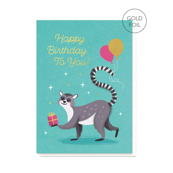 Lemur Happy Birthday Card