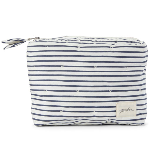 On the Go Pouch in Ink Blue Stripe