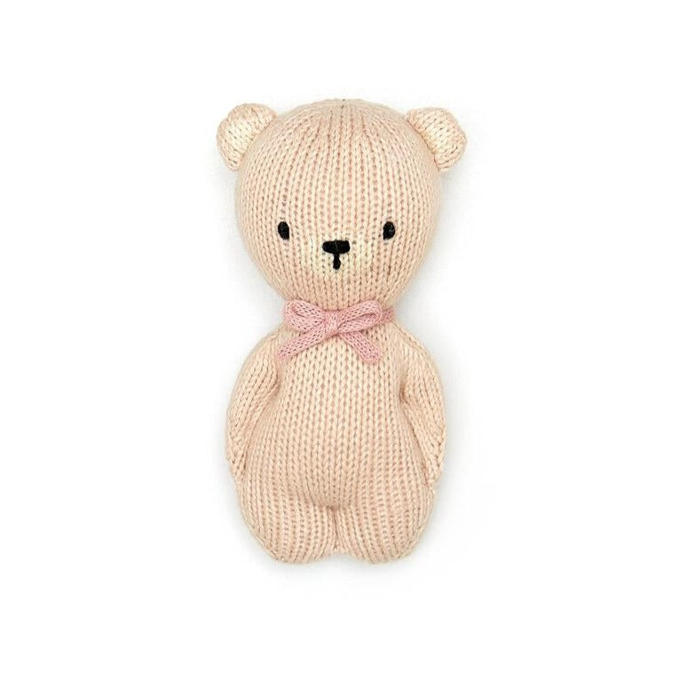 Baby Bear Rattle with Pink Bow