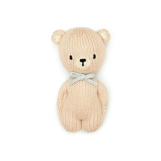Baby Bear Rattle with Blue Bow