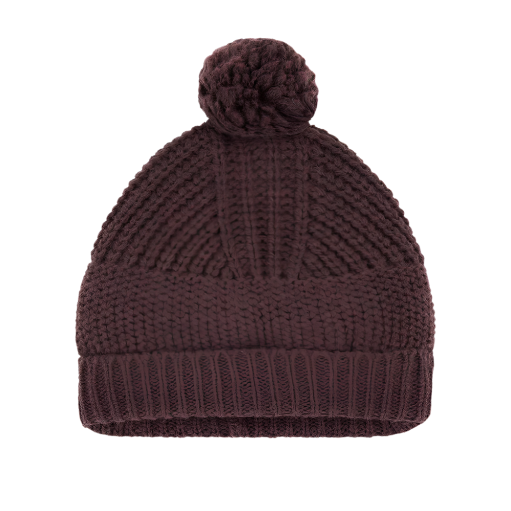 Maroon Wool Knit Beanie