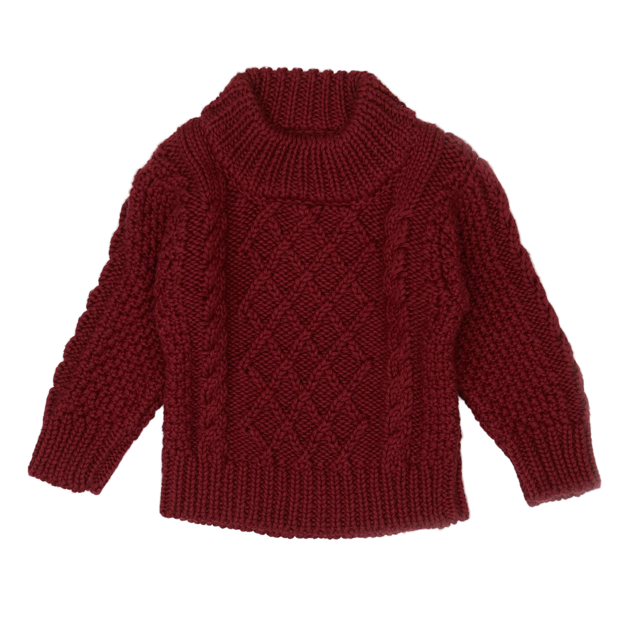 Crimson Braided Sweater