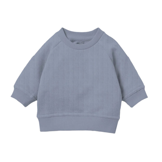 Sky Blue Quilted Sweatshirt