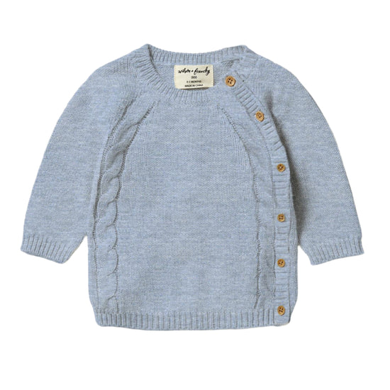 Blue Speckle Knit Kimono Sweater