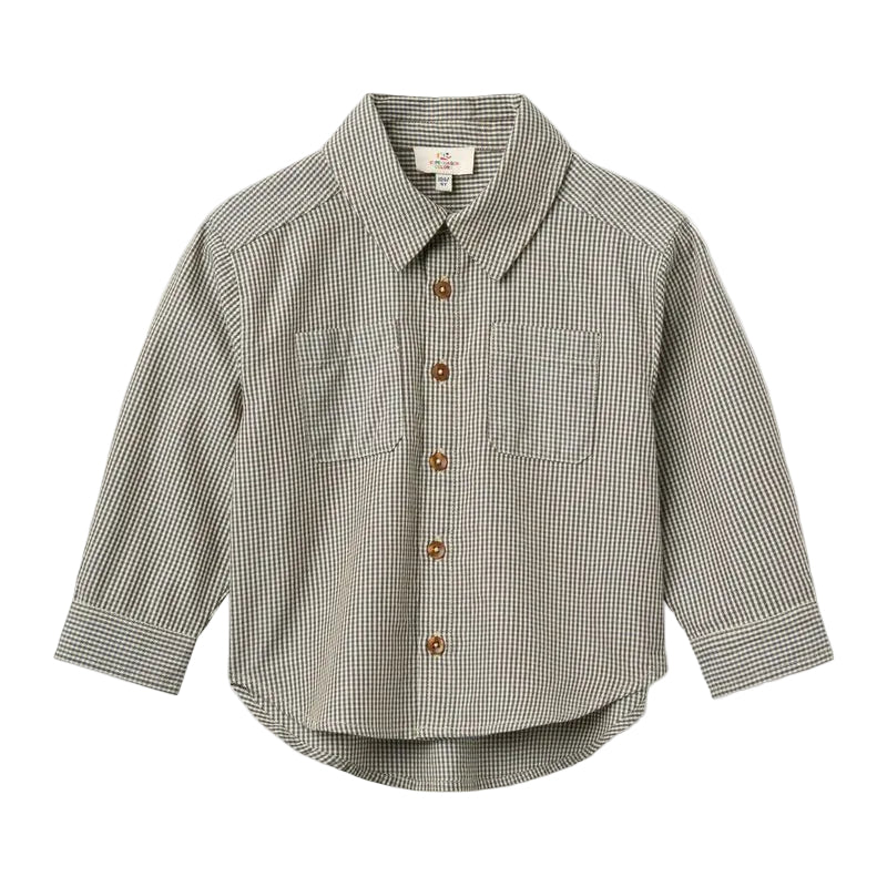 Classic Brown Check Button Shirt