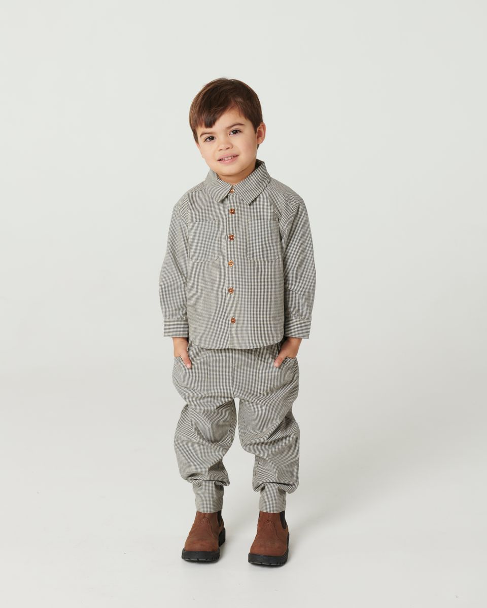 Classic Brown Check Button Shirt