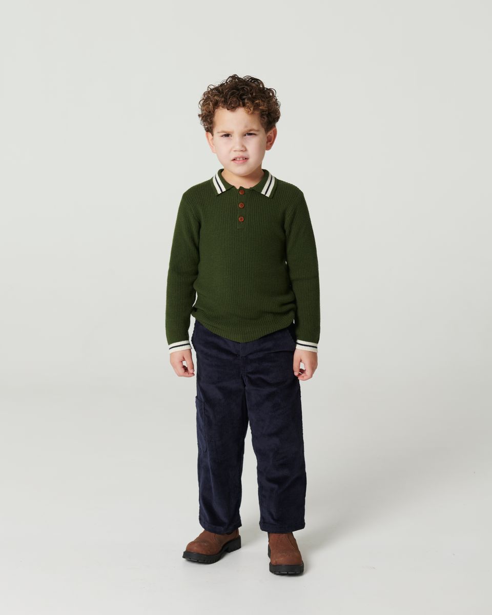 Forest Waffle Knit Polo
