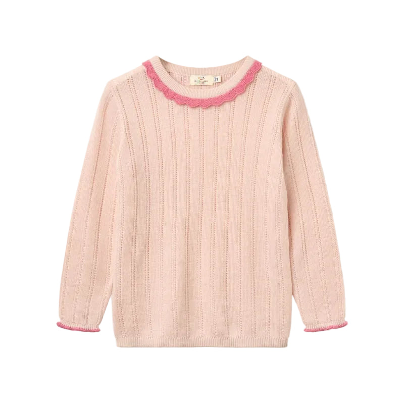 Soft Pink Pointelle Sweater