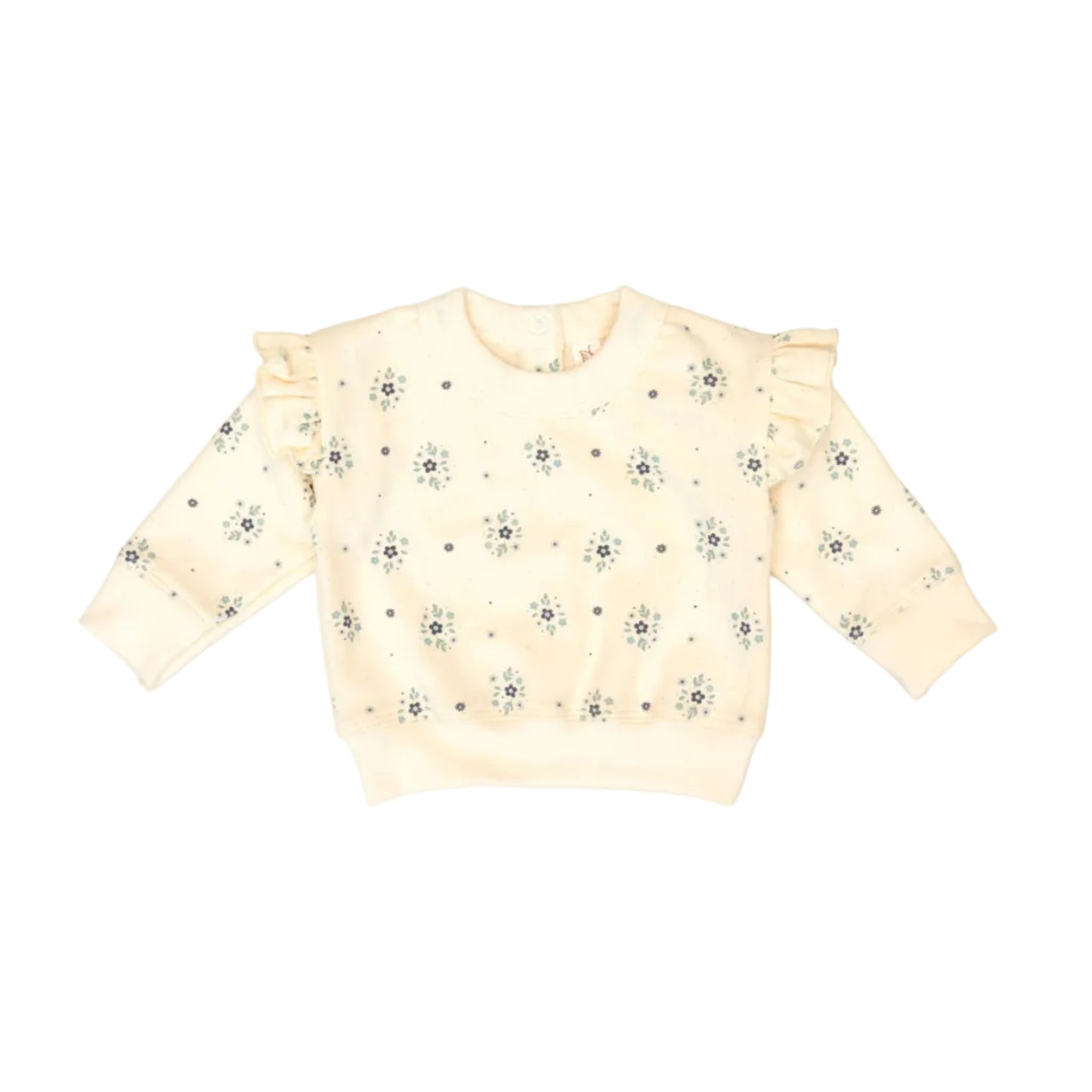 Navy Flower Ruffle Sweatshirt
