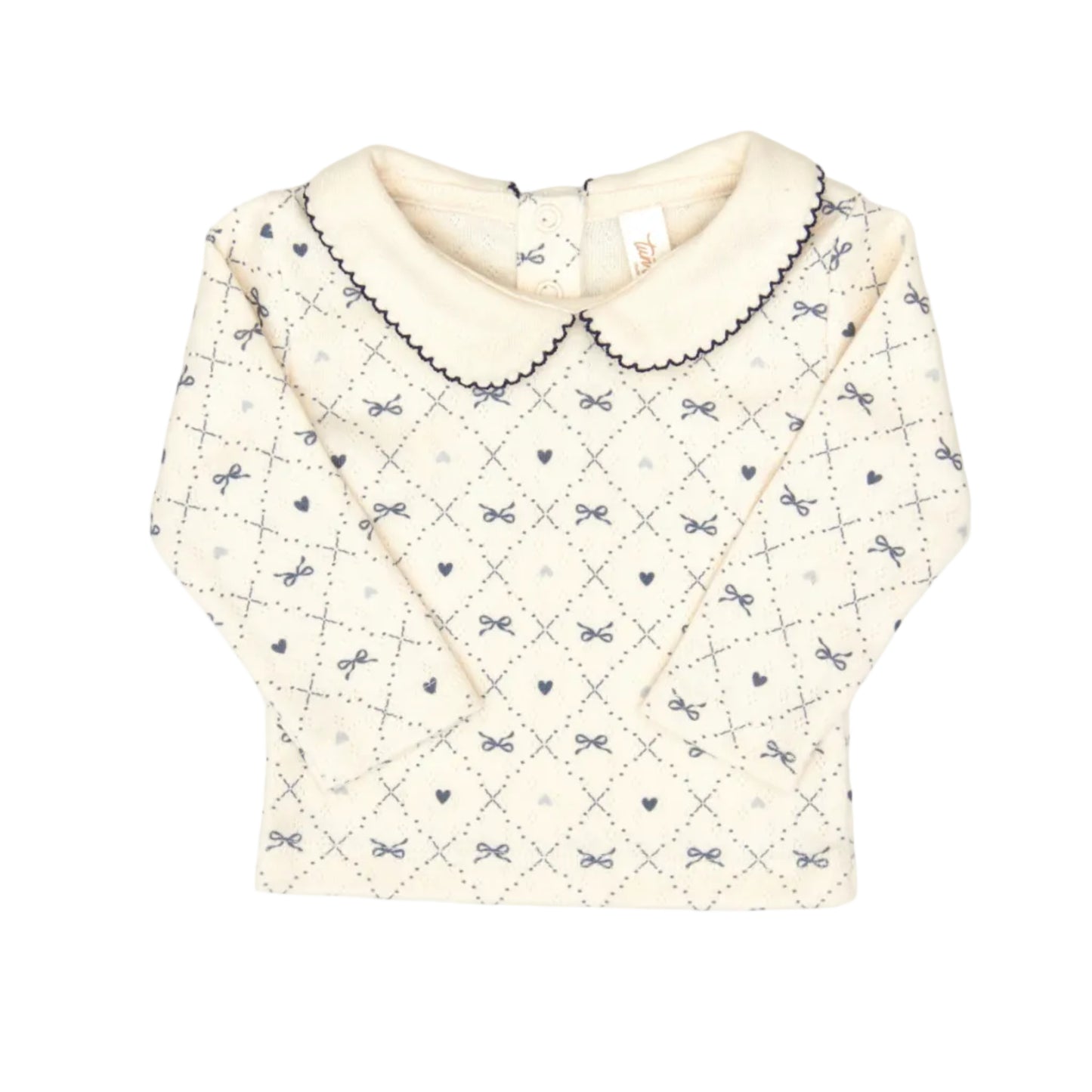 Navy Bow Collar Top