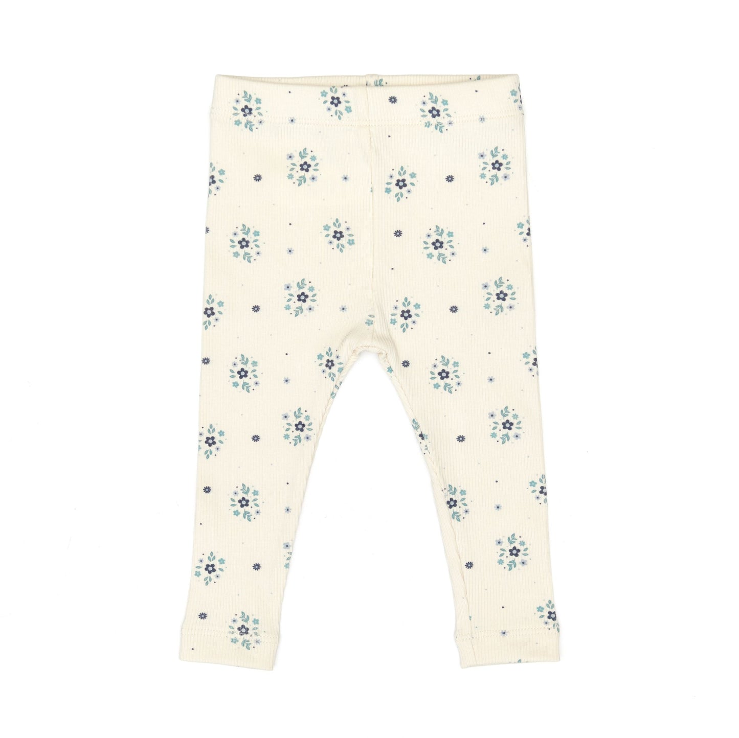 Navy Flower Ribbed Legging