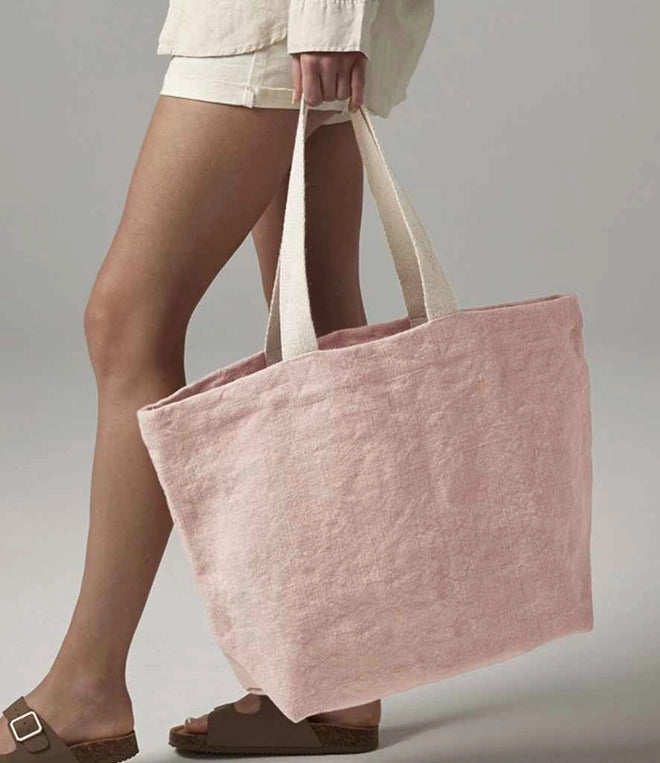 Pink Soft Washed Jute Tote