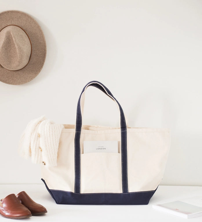 Navy Large Canvas Tote