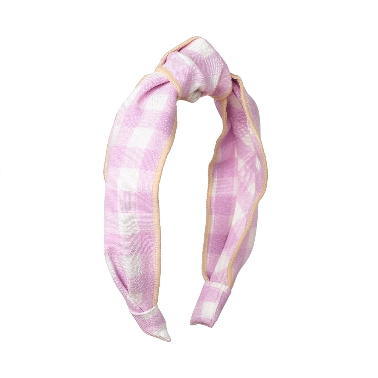 Lilac Gingham Knot Headband