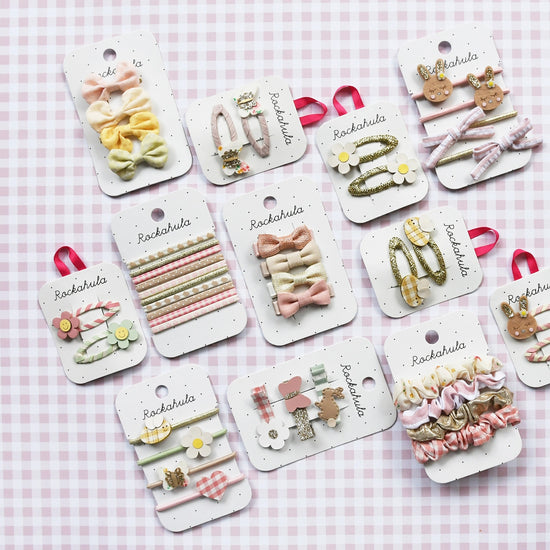 Flora Linen Mini Bow Clips