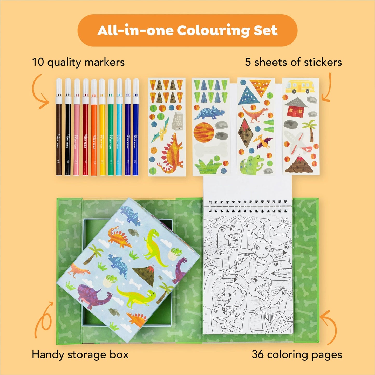 Dino World Sticker & Coloring Set