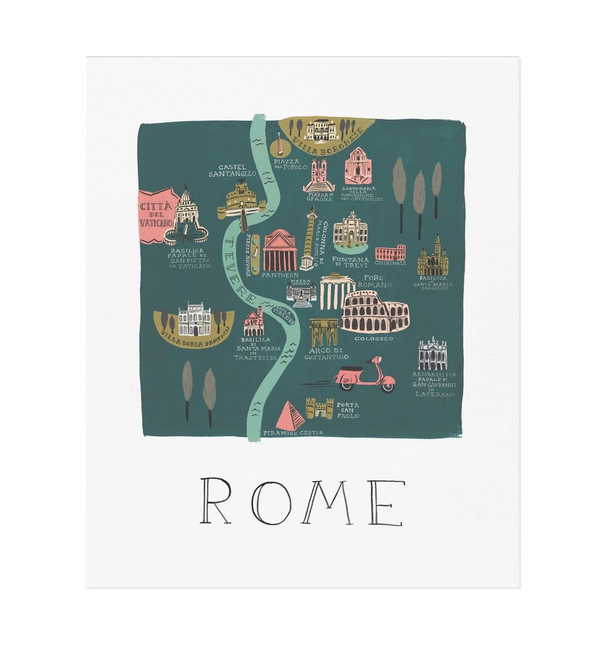 Map of Rome Art Print