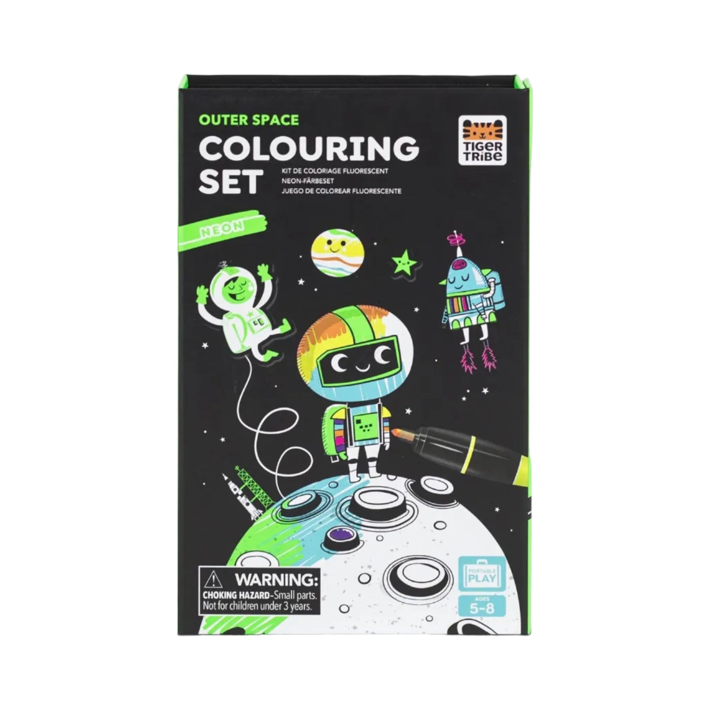 Neon Outer Space Sticker & Coloring Set