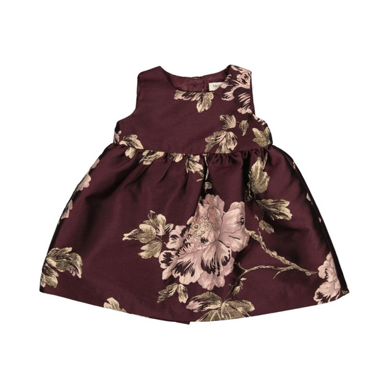Daelyna Dress in Deep Mulberry Jacquard