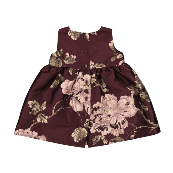 Daelyna Dress in Deep Mulberry Jacquard
