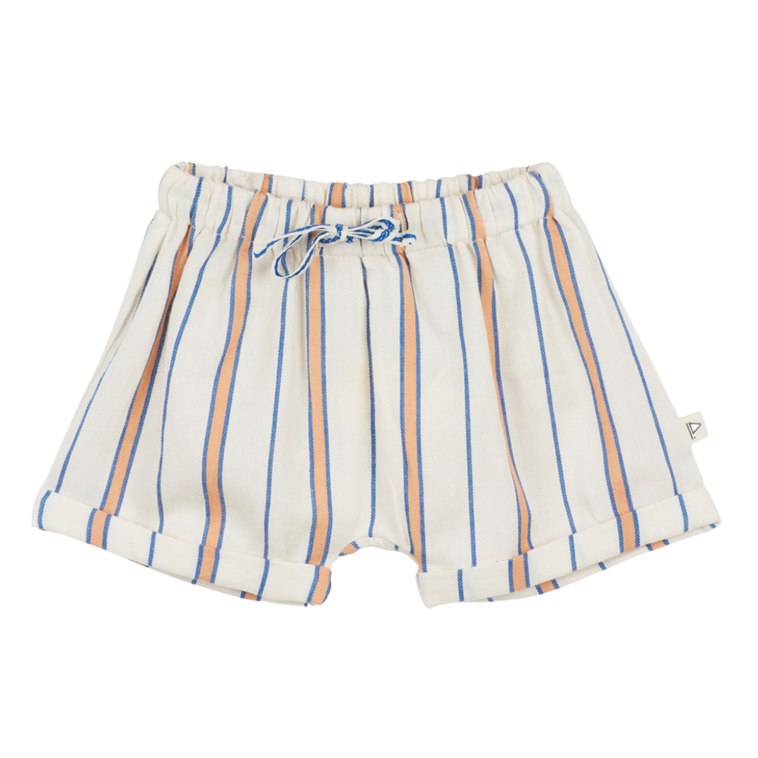 Sardinia Stripe Shorts in Tangerine Bleu