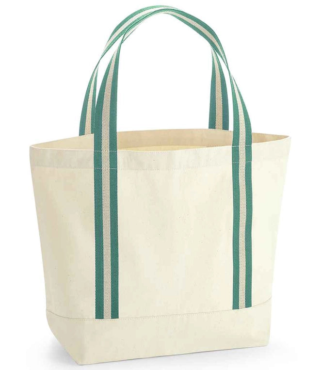 Green Stripe Medium Canvas Tote
