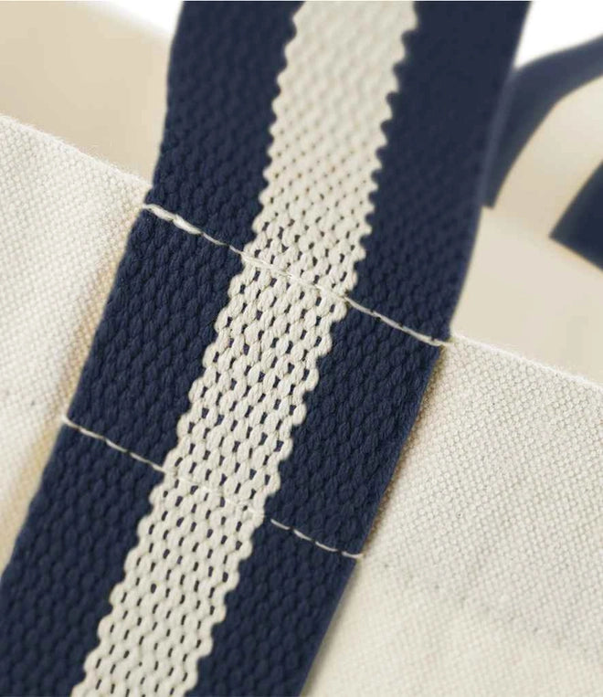 Navy Stripe Medium Canvas Tote