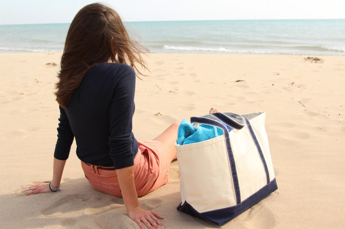 Navy Large Canvas Tote