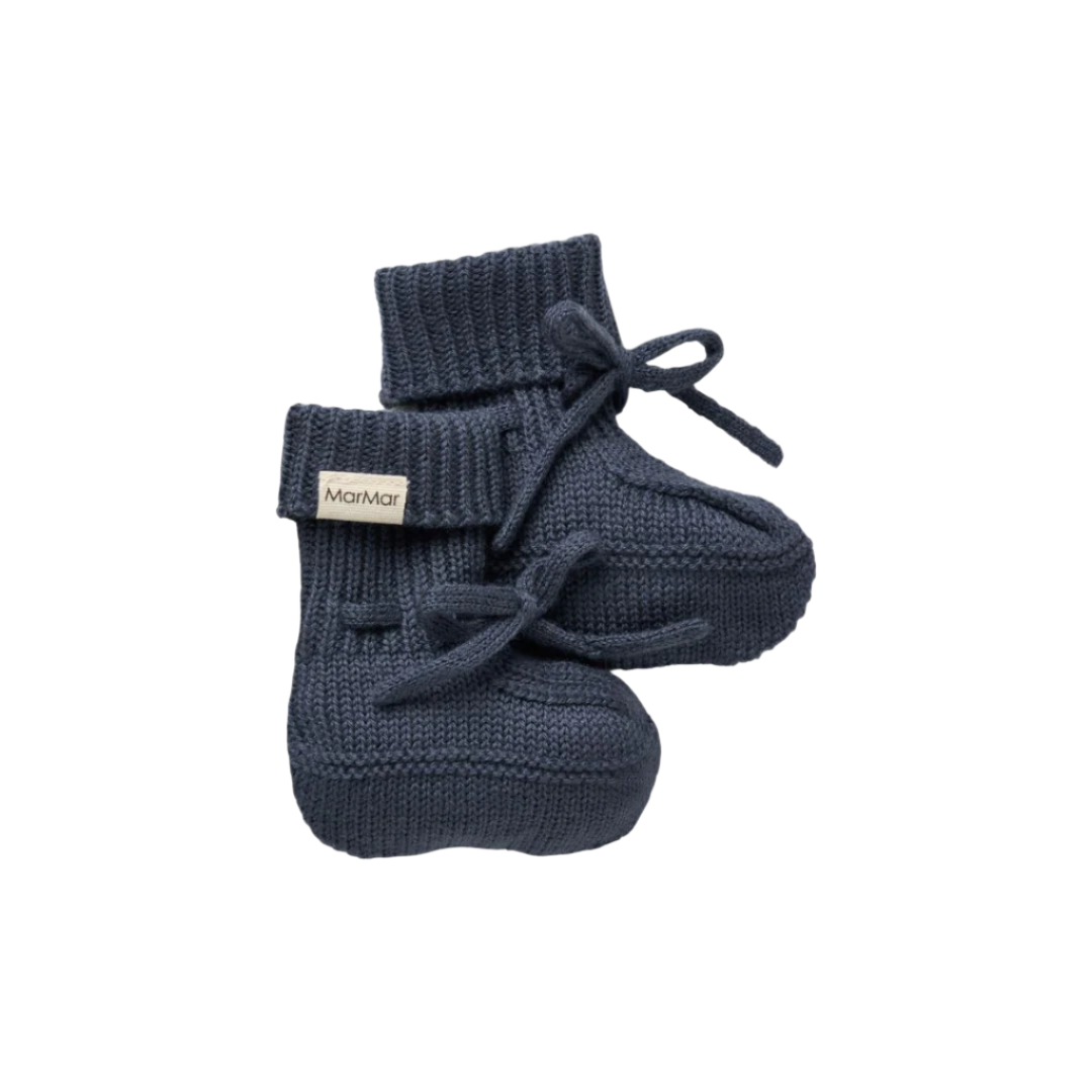 Navy Knit Booties