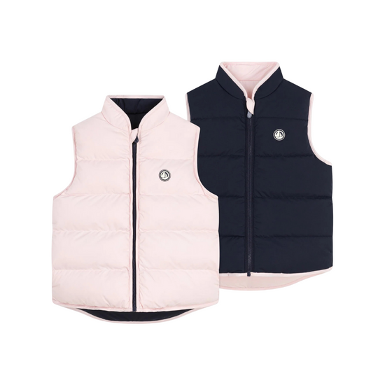 Pink & Navy Reversible Vest - Toddler