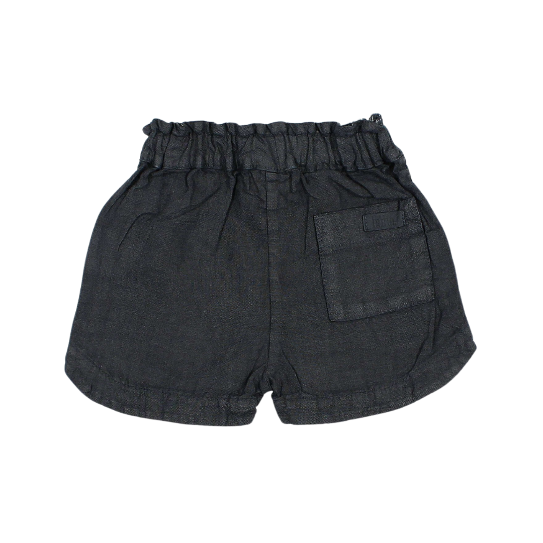 Linen Baby Shorts in Nuit