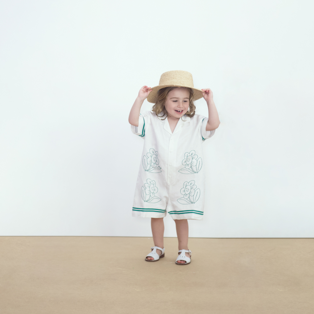 Emerald Daises Romper