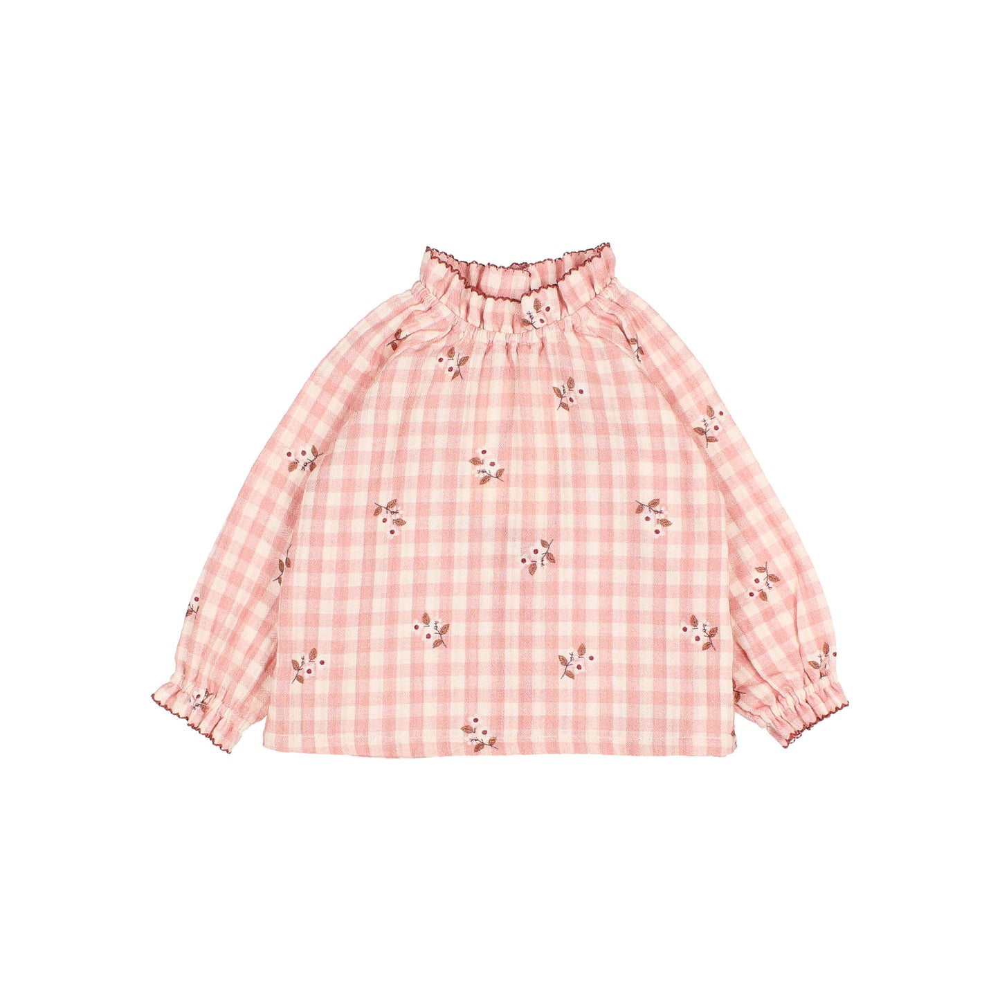 Peony Pink Check Blouse - Baby