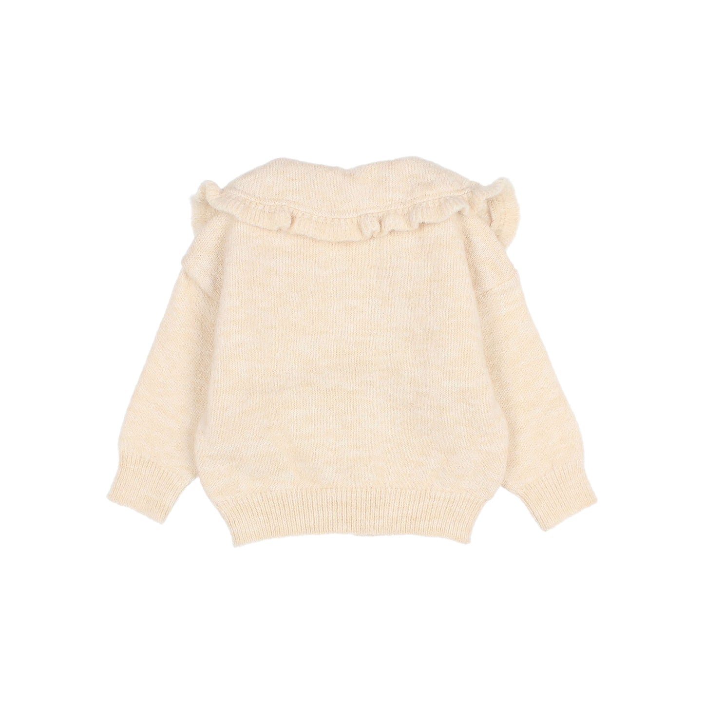 Cream Ruffle Collar Cardigan
