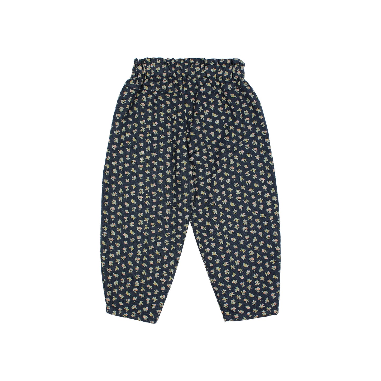 Navy Cottage Flower Denim Pants