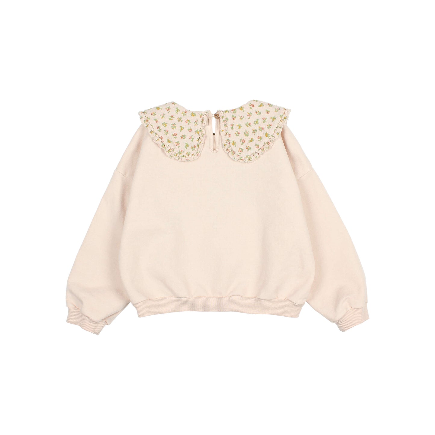 Cream Pink Cottage Flower Sweatshirt