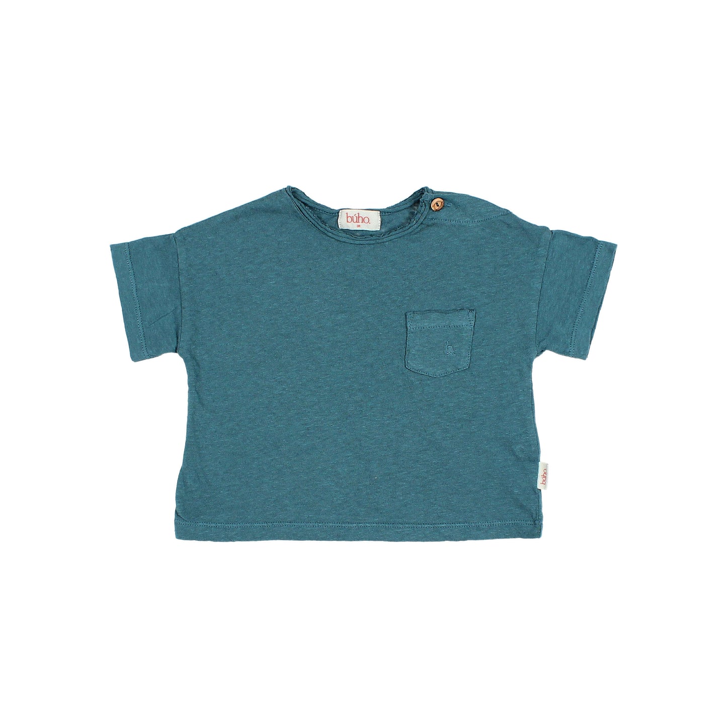 Pocket Linen Tshirt in Green Lake