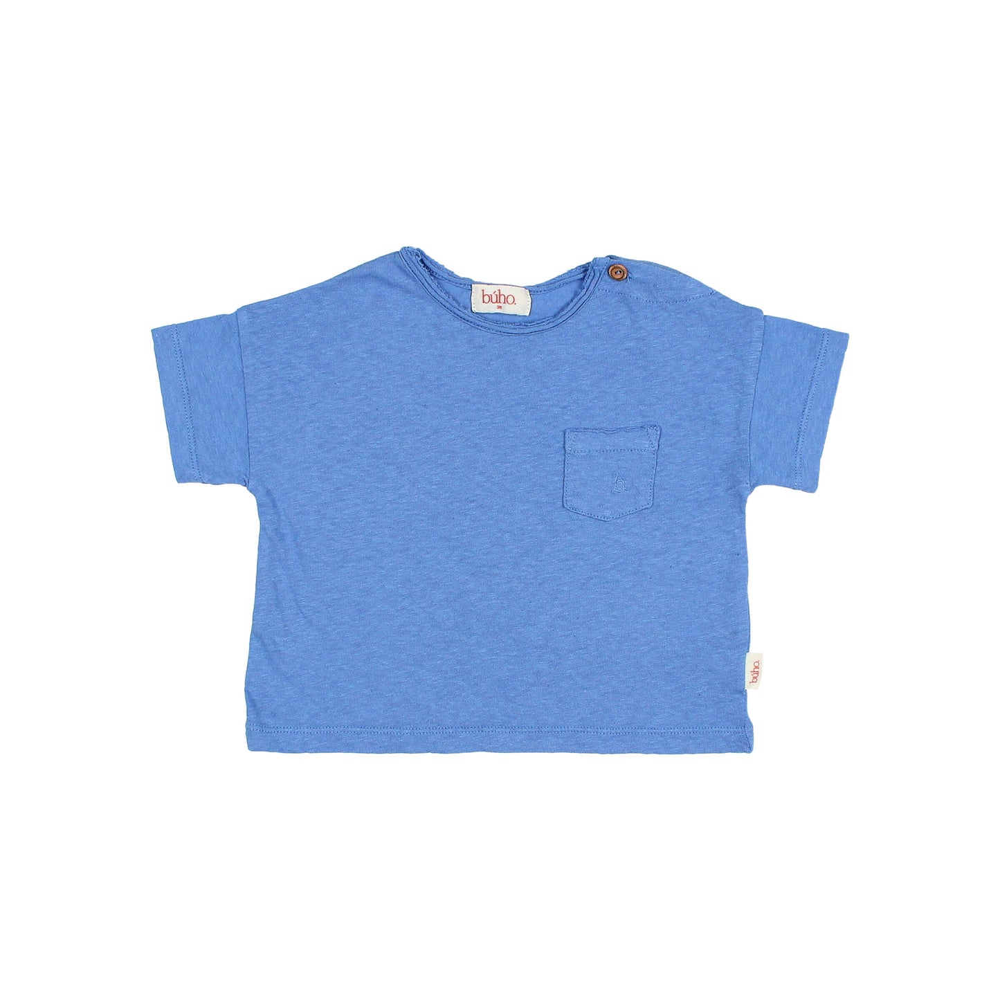 Pocket Linen Tshirt in Ocean Blue