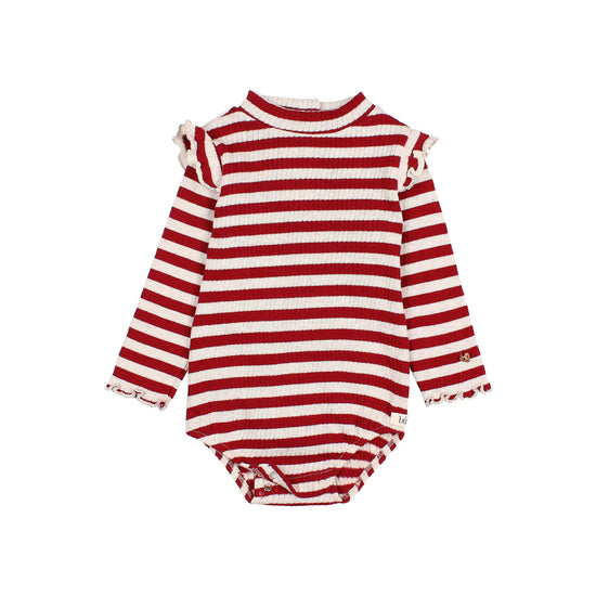 Fancy Burgundy Stripe Bodysuit