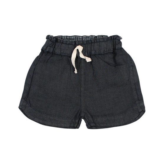 Linen Baby Shorts in Nuit