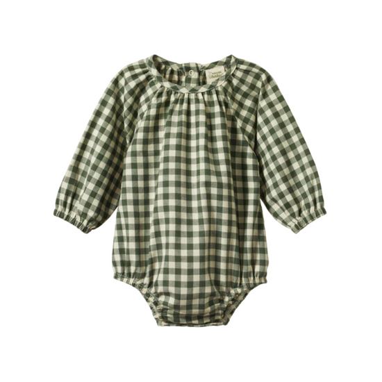 Meadow Bodysuit in Thyme Check