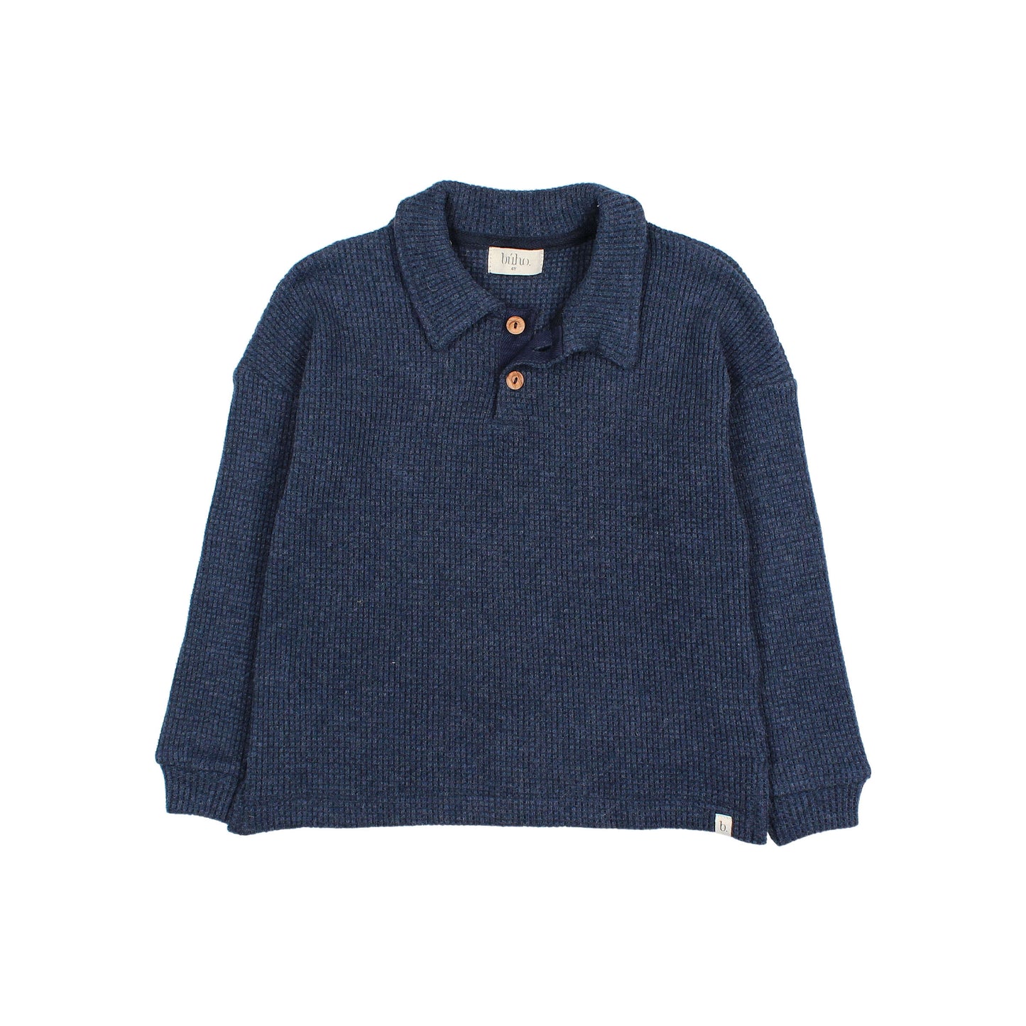 Navy Waffle Polo