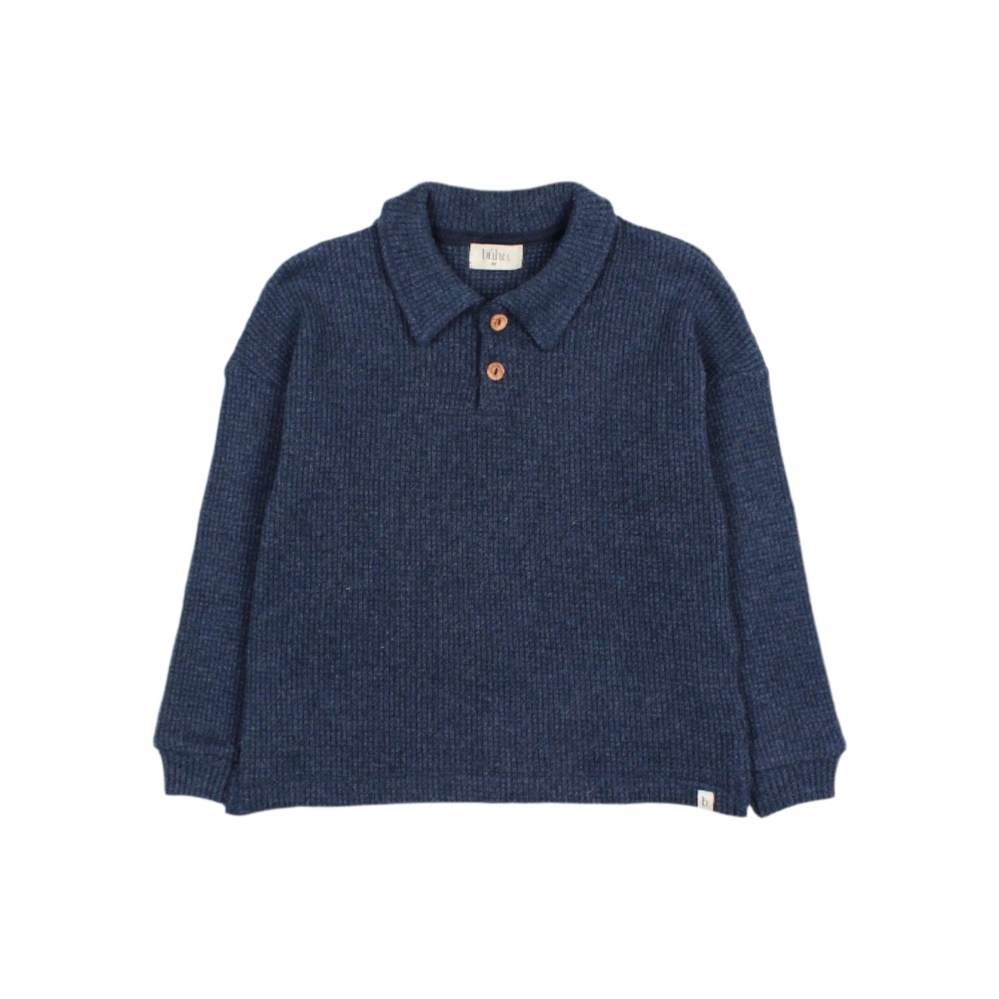 Navy Waffle Polo