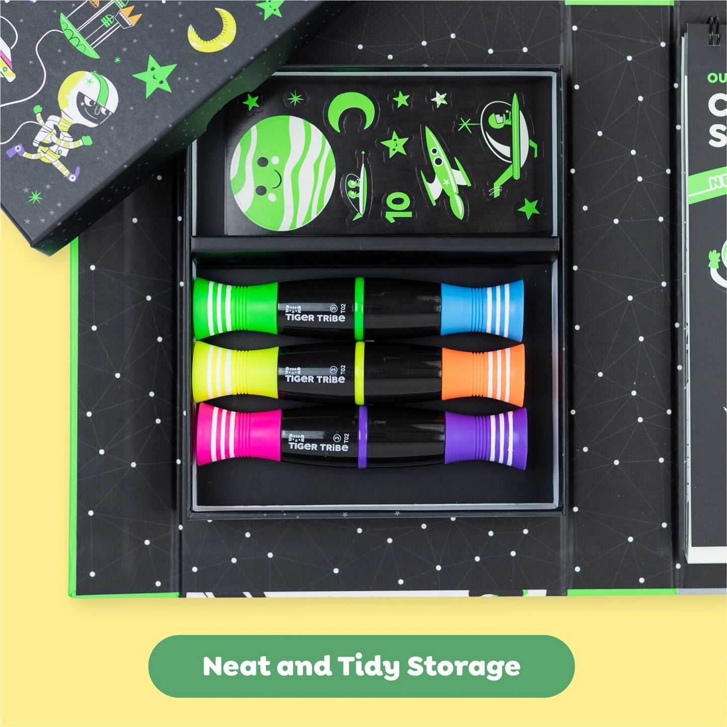Neon Outer Space Sticker & Coloring Set