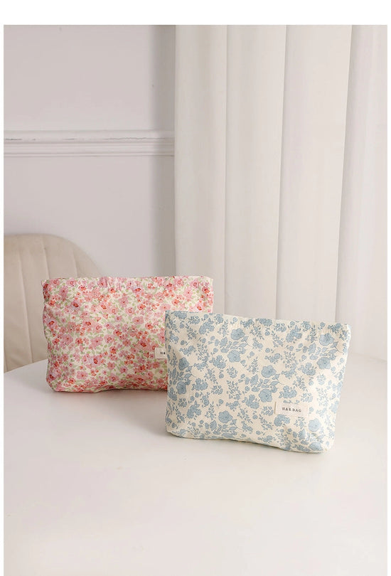 Blue Floral Toiletry Bag