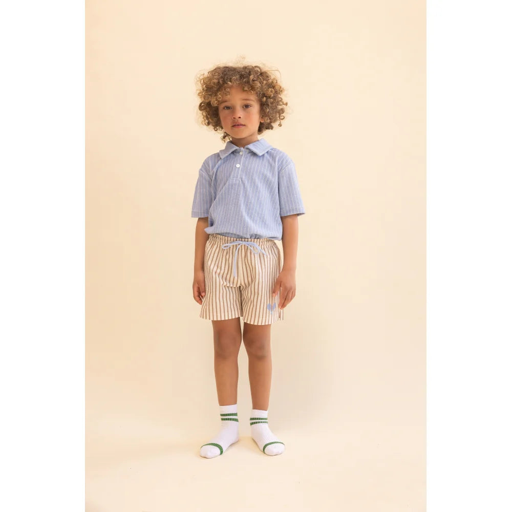 Nohr Shorts in Light Brown Stripe