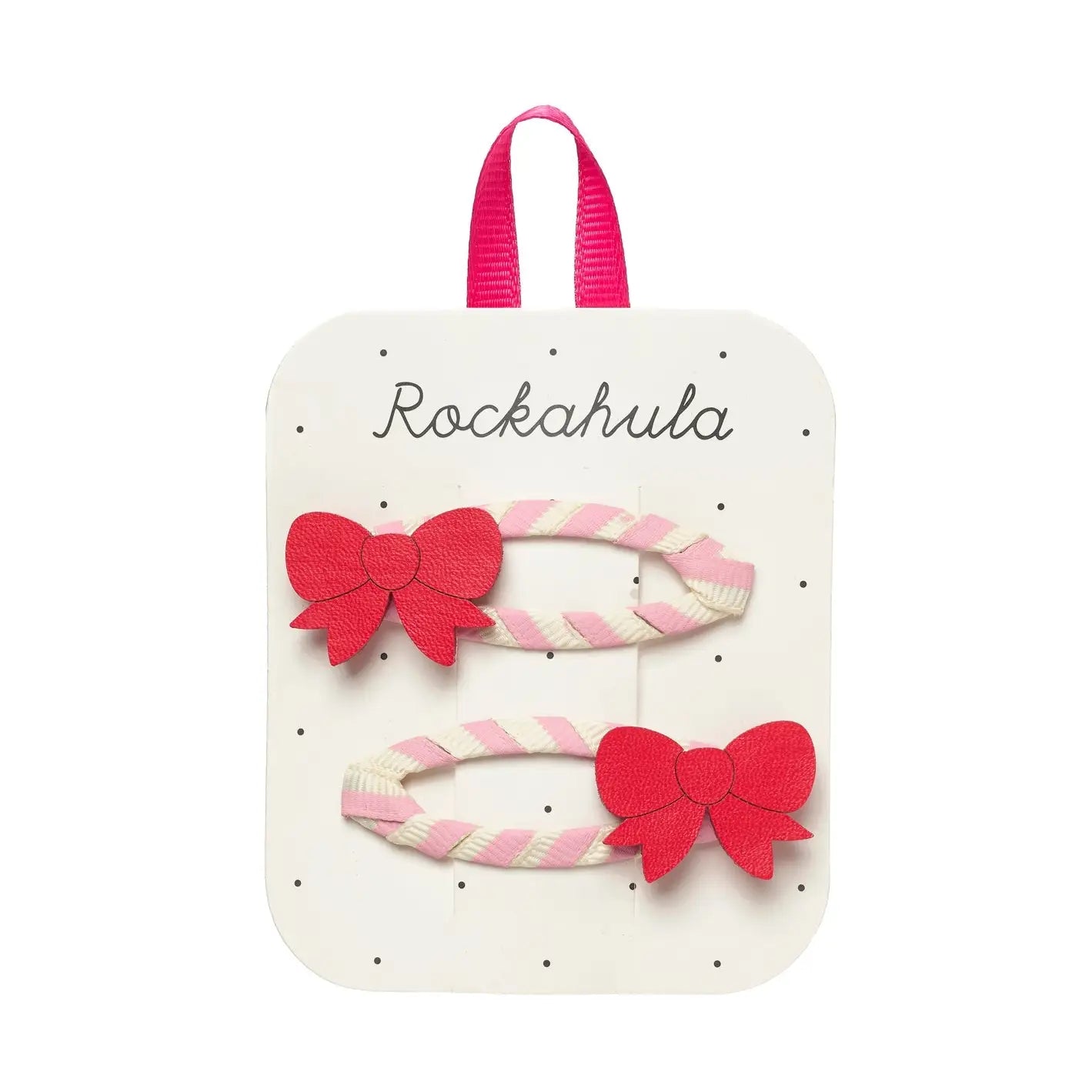 Cutesy Bow Stripe Clips