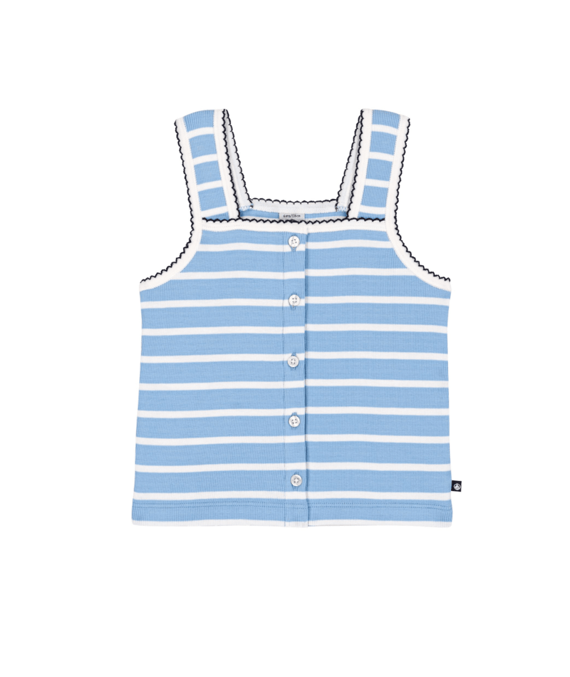 Sky Blue Button Tank