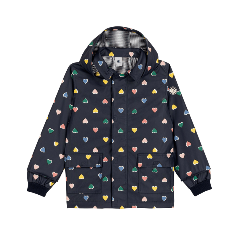 Colorful Hearts Hooded Rain Jacket - Baby
