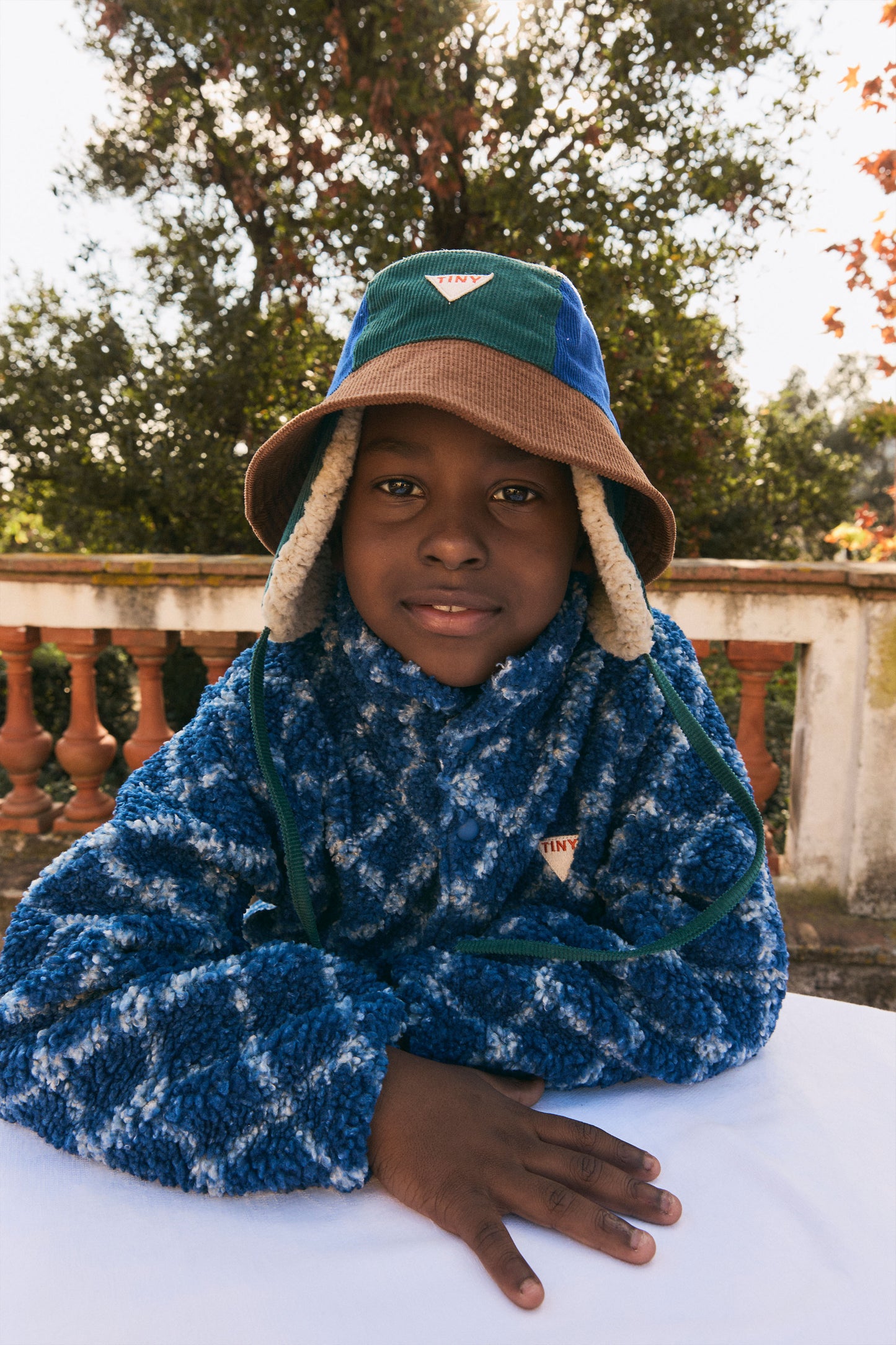 Navy Grid Sherpa Jacket - Toddler